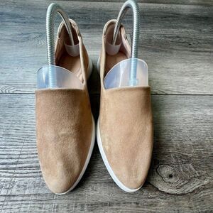 Taryn Rose "Darla" Ortho Support Suede Flats Slip Ons Lightweight Neutral Shoes